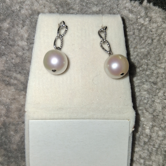 NIB Stella Grace Sterling Silver Freshwater Pearl Drop Earrings!! - Picture 8 of 9